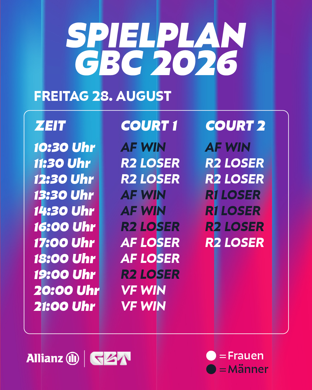 Freitag Spielplan