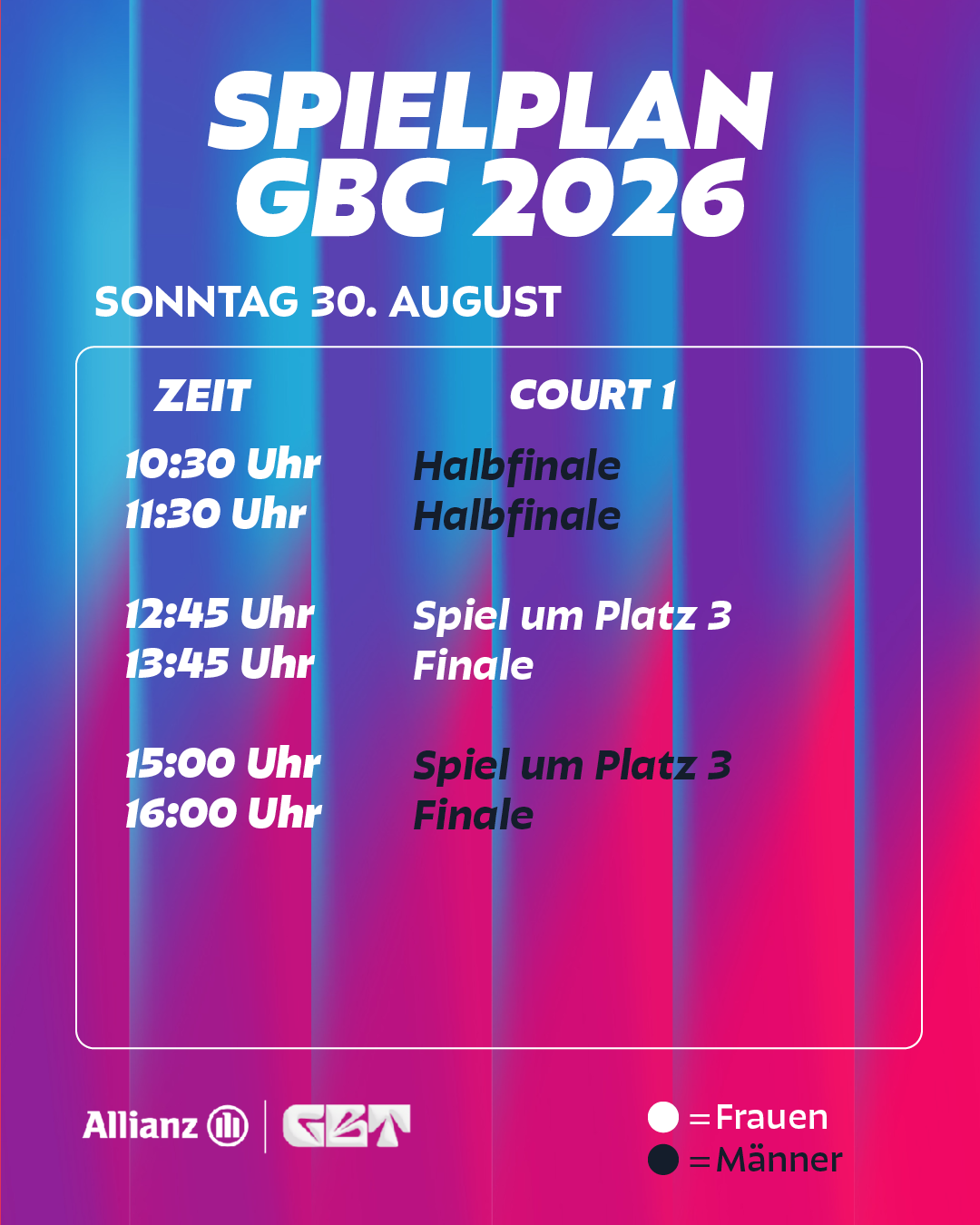 Spielplan Sonntag